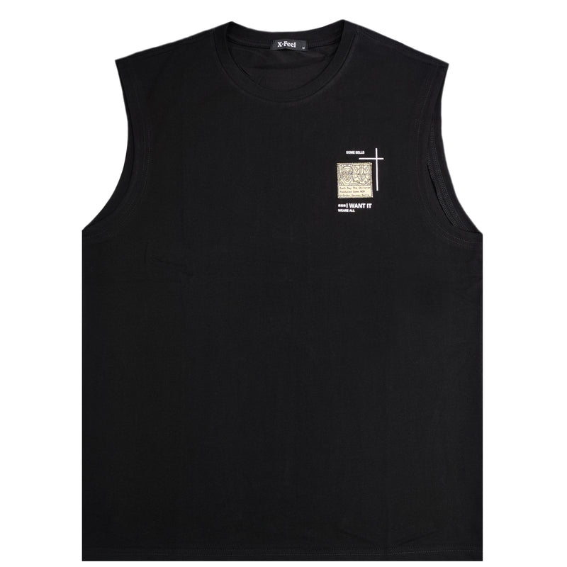 Gang - 7780 - sleeveless XRFDV tee - black