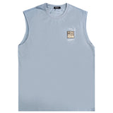 Ανδρική αμάνικη μπλούζα Gang - 7780 - sleeveless XRFDV logo γαλάζιο