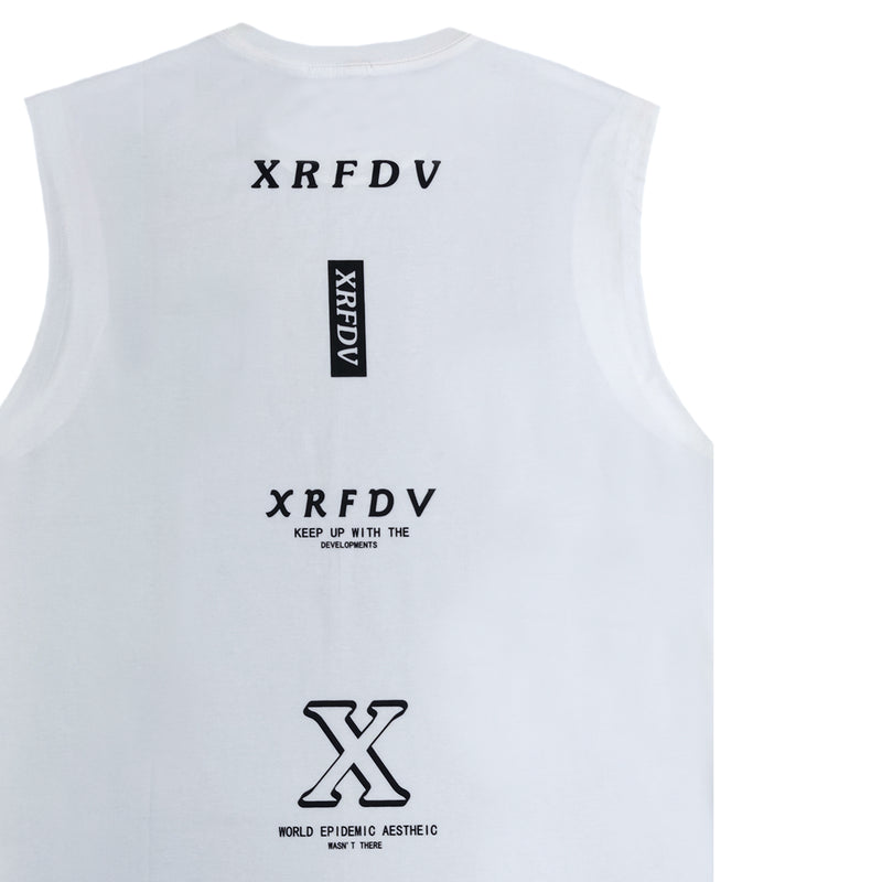 Ανδρική αμάνικη μπλούζα Gang - 7780 - sleeveless XRFDV logo λευκό