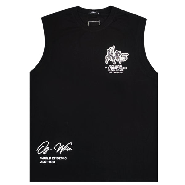 Ανδρική αμάνικη μπλούζα Gang - 7785 - sleeveless mars logo μαύρο