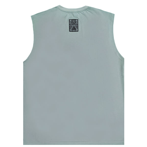 Ανδρική αμάνικη μπλούζα Gang - 7785 - sleeveless mars logo βεραμάν