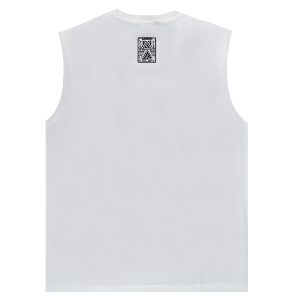 Ανδρική αμάνικη μπλούζα Gang - 7785 - sleeveless mars logo λευκό