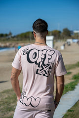 Ανδρική κοντομάνικη μπλούζα New wave clothing - 241-15 - off logo ροζ