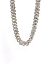 GUF - GUFA7- high quality stainless steel chain with little white gems - silver