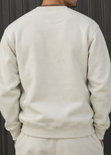 HENRY CLOTHING - Ανδρικό φούτερ με κέντημα regular fit - Stone 3-811