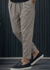 HENRY CLOTHING Ανδρικό ανοιξιάτικο παντελόνι καφέ 8-002-brown