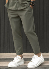 HENRY CLOTHING Ανδρικό ανοιξιάτικο παντελόνι χακί 8-011-khaki