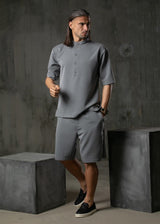 HENRY CLOTHNG Ανδρική βερμούδα υφασμάτινη γκρι 8-013-grey