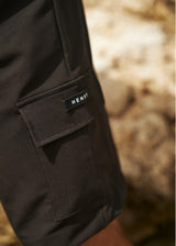 HENRY CLOTHNG Ανδρική βερμούδα υφασμάτινη cargo μαύρη 8-014-black