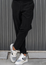 HENRY CLOTHING - Ανδρικό παντελόνι κοτλέ - μαύρο 8-032