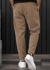 HENRY CLOTHING - Ανδρικό παντελόνι κοτλέ - καφέ 8-032