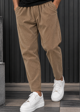 HENRY CLOTHING - Ανδρικό παντελόνι κοτλέ - καφέ 8-032