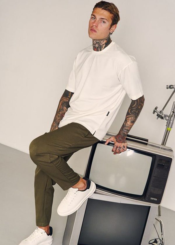 Ανδρικό παντελόνι Henry clothing - 8-033 - simple over pants χακί