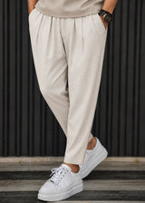 HENRY CLOTHING - Ανδρικό ανοιξιάτικο παντελόνι - Μπεζ ανοιχτό 8-080