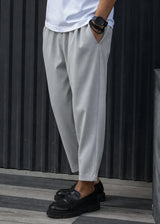 HENRY CLOTHING - Ανδρικό ανοιξιάτικο παντελόνι - Γκρι 8-090