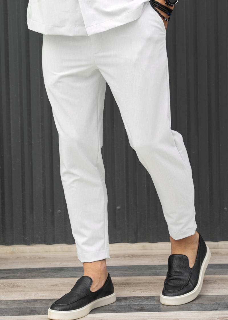 Ανδρικό ανοιξιάτικο παντελόνι Henry clothing - 8-100 - simple oversized pants λευκό