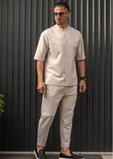 HENRY CLOTHING Ανδρικό ανοιξιάτικο παντελόνι μπεζ  8-102-beige