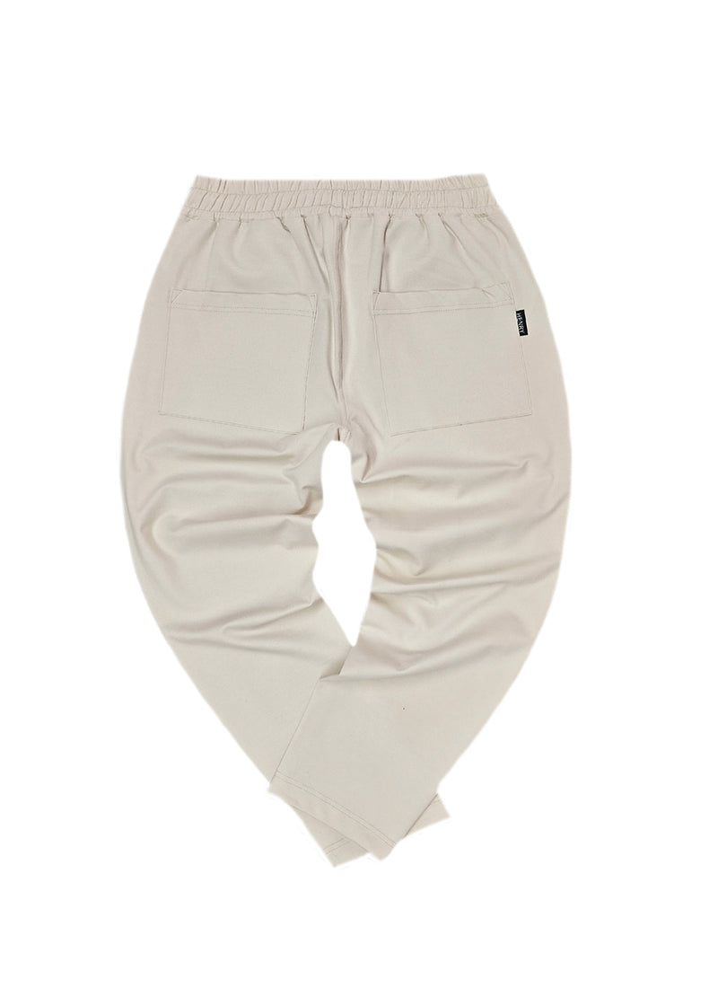 Ανδρικό παντελόνι Henry clothing - 8-106 - simple pants με κορδόνι στην μέση μπεζ