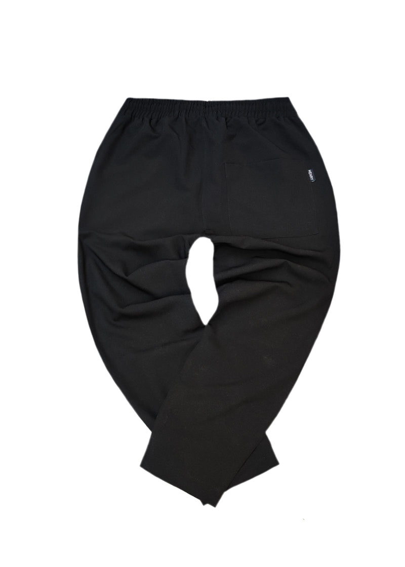 Ανδρικό φθινοπωρινό παντελόνι Henry clothing - 8-120- simple oversized pants μαύρο