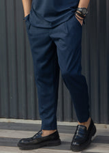 HENRY CLOTHING Ανδρικό ανοιξιάτικο παντελόνι σκούρο μπλε 8-131-blue