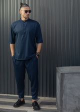 HENRY CLOTHING Ανδρικό ανοιξιάτικο παντελόνι σκούρο μπλε 8-131-blue