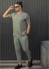 Ανδρικό φθινοπωρινό παντελόνι Henry clothing-8-131-simple oversized pants khaki
