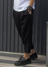 Ανδρικό φθινοπωρινό παντελόνι Henry clothing-8-132-simple oversized pants black