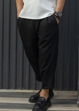 Ανδρικό φθινοπωρινό παντελόνι Henry clothing-8-132-simple oversized pants black