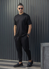Ανδρικό φθινοπωρινό παντελόνι Henry clothing-8-136-simple oversized pants black