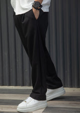 HENRY CLOTHING Ανδρικό ανοιξιάτικο παντελόνι μαύρο 8-138-black