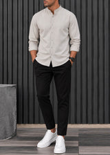 HENRY CLOTHING - Ανδρικό φθινοπωρινό παντελόνι - Μαύρο 8-140-P