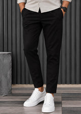 HENRY CLOTHING - Ανδρικό φθινοπωρινό παντελόνι - Μαύρο 8-140-P
