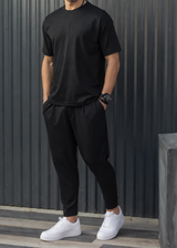 HENRY CLOTHING - Ανδρικό φθινοπωρινό παντελόνι - Μαύρο 8-146