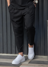HENRY CLOTHING - Ανδρικό φθινοπωρινό παντελόνι - Μαύρο 8-146