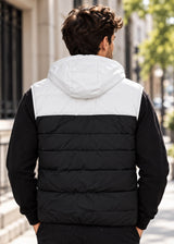 GUF CLOTHING - Ανδρικό αμάνικο μπουφάν με αποσπώμενη κουκούλα - Λευκό Μαύρο 801