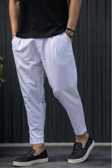 Ανδρικό ανοιξιάτικο παντελόνι Henry clothing - 8-100 - simple oversized pants λευκό