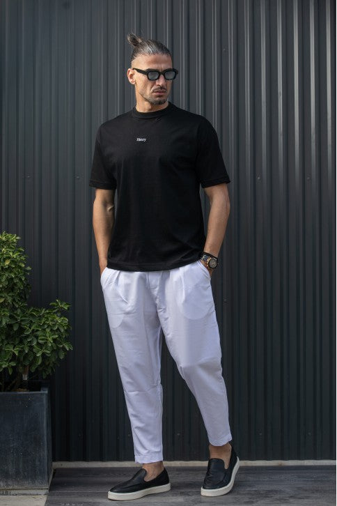 Ανδρικό ανοιξιάτικο παντελόνι Henry clothing - 8-100 - simple oversized pants λευκό