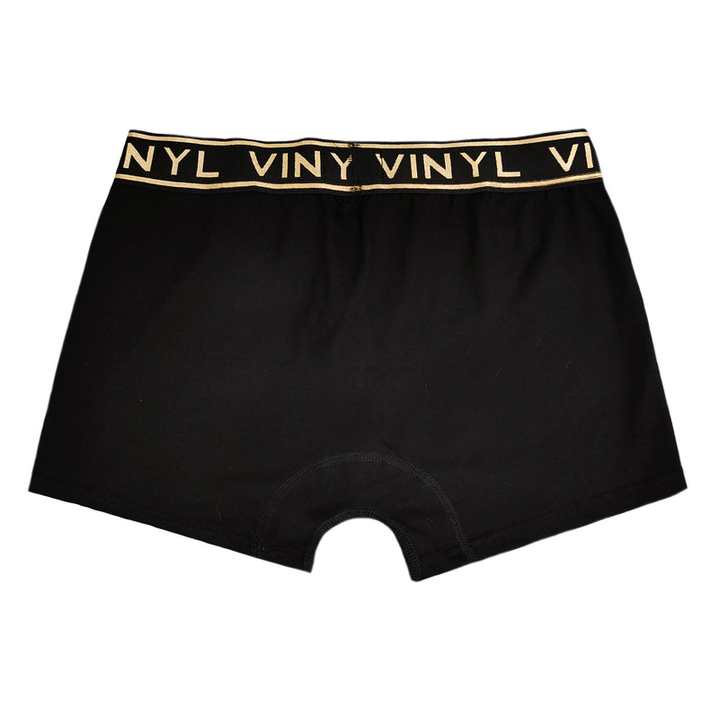 Vinyl art clothing - 80310-12 - boxer gold lined - black