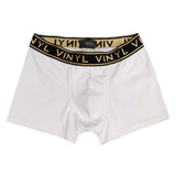 Vinyl art clothing boxer gold lined - white