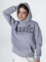 Magicbee - MB23503-W - fuzzy logo hoodie - grey