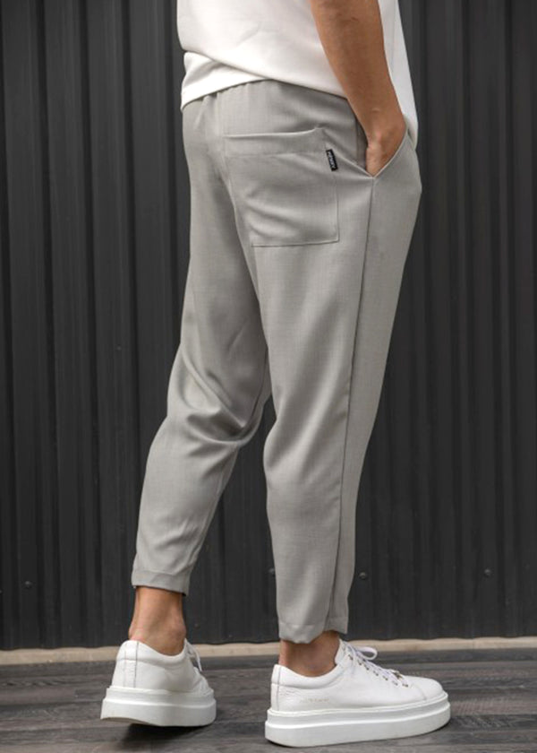 Ανδρικό ανοιξιάτικο παντελόνι Henry clothing - 8-101 - linen oversized pants γκρι