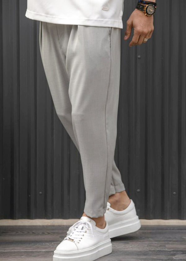 Ανδρικό ανοιξιάτικο παντελόνι Henry clothing - 8-101 - linen oversized pants γκρι