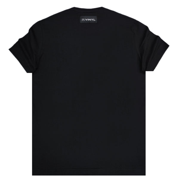 Ανδρική κοντομάνικη μπλούζα Vinyl art clothing - 81730-01 - 3D limited logo print μαύρο