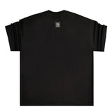 Vinyl art clothing leopard logo oversize t-shirt - black