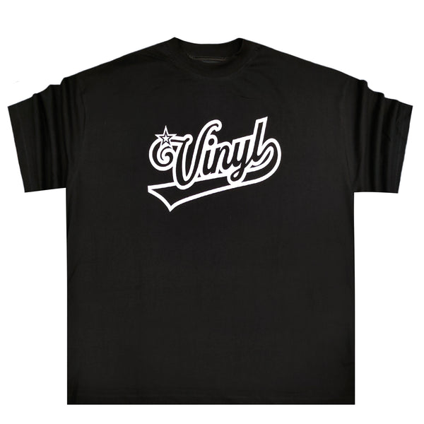 Ανδρική κοντομάνικη μπλούζα Vinyl art clothing - 82135-01 - logo oversize fit μαύρο