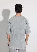Ανδρική κοντομάνικη μπλούζα Vinyl Art Clothing - 82520-09 - cotton oversized fit premium washed tee γκρι