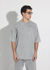 Ανδρική κοντομάνικη μπλούζα Vinyl Art Clothing - 82520-09 - cotton oversized fit premium washed tee γκρι