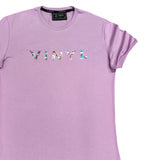 Κοντομάνικη μπλούζα  Vinyl art clothing - 83540-05 - mirror logo λιλά