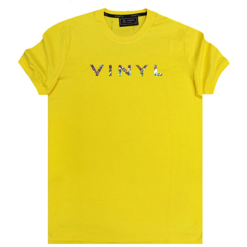 Κοντομάνικη μπλούζα Vinyl art clothing - 83540-99 - mirror logo κίτρινο
