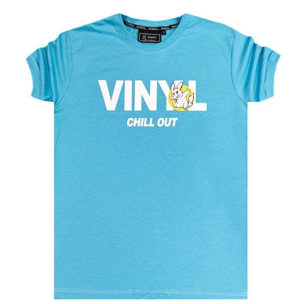 Κοντομάνικη μπλούζα Vinyl art clothing - 84756-24 - chill out t-shirt logo γαλάζιο